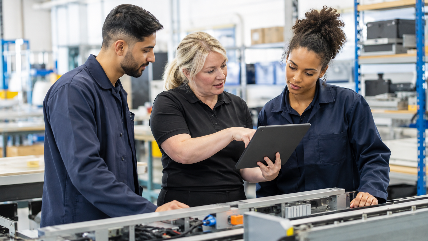 Technical training team developing practical workplace skills